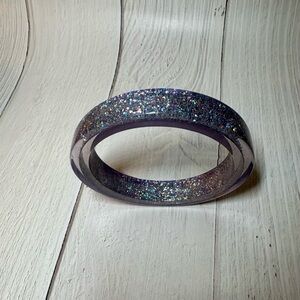 Silver Glitter Bangle Bracelet Splendette in Duchess Size